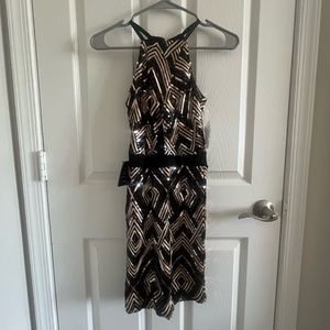 Charlotte Russe tan and black sequin dress